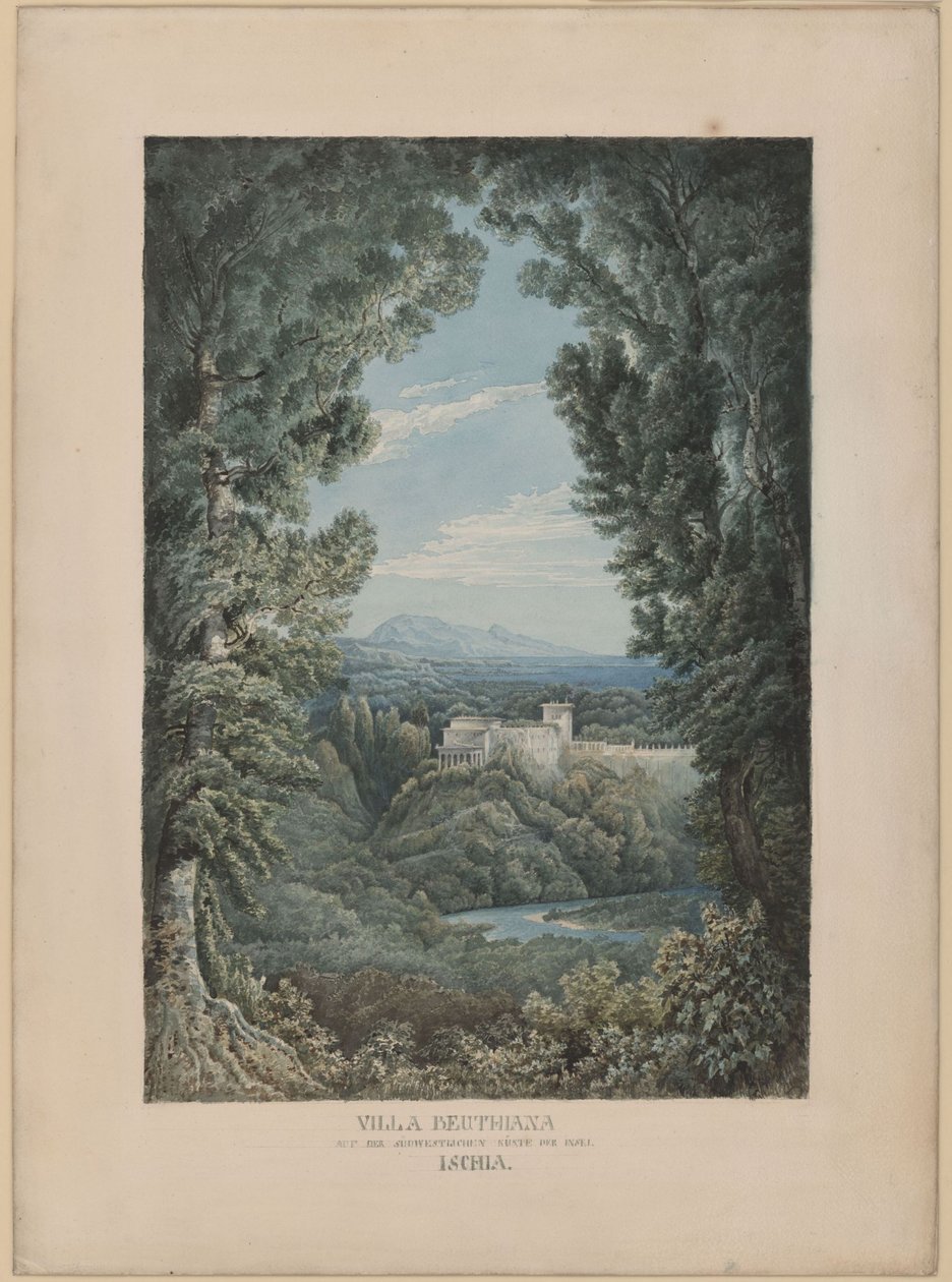 Villa Beuthiana på Ischia (Peter Christian Wilhelm Beuths kommende villa på Ischia) af Karl Friedrich Schinkel