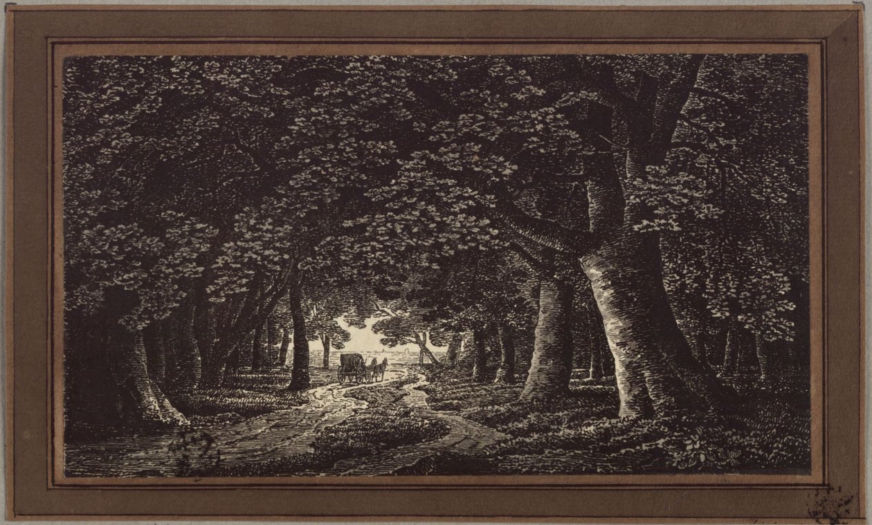 Skovvej med en karet af Karl Friedrich Schinkel