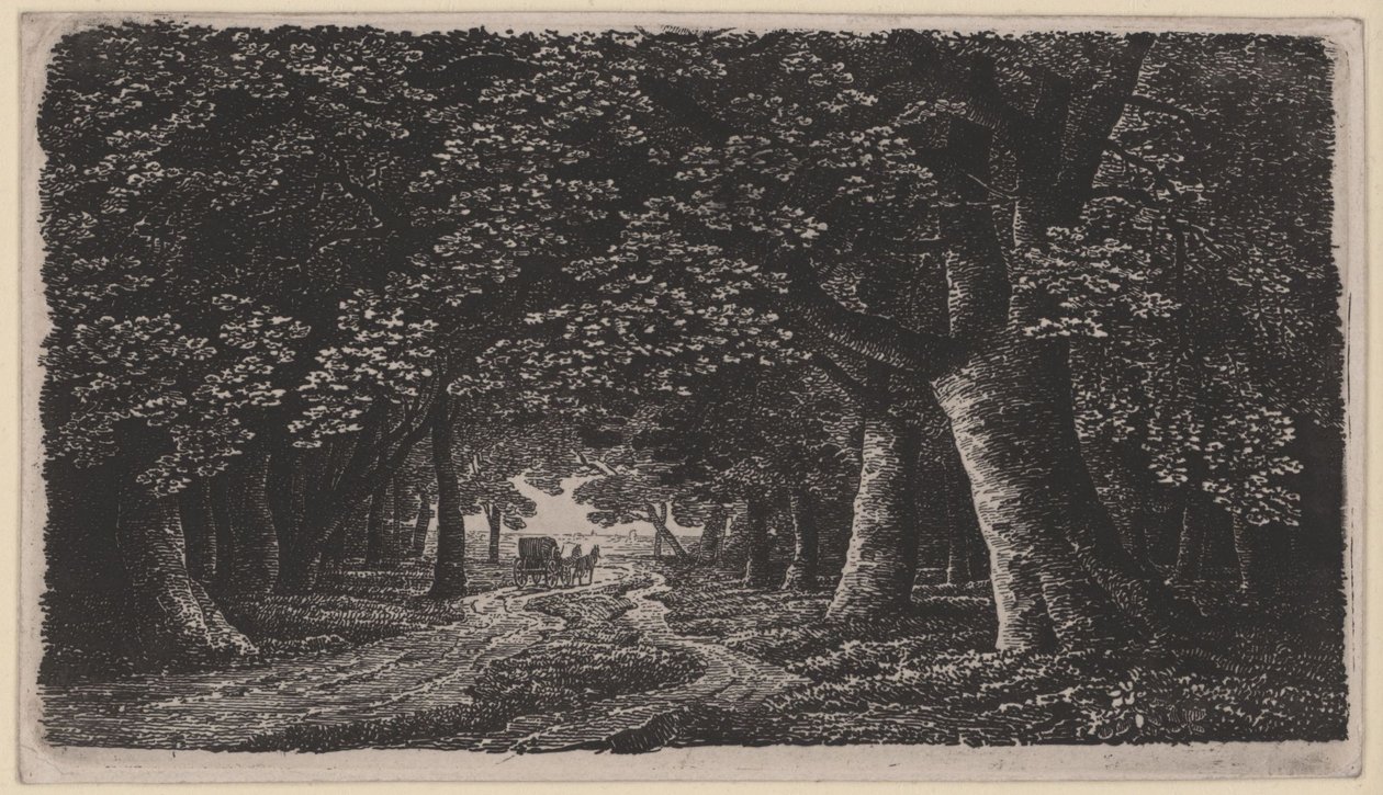 Skovvej med en karet af Karl Friedrich Schinkel