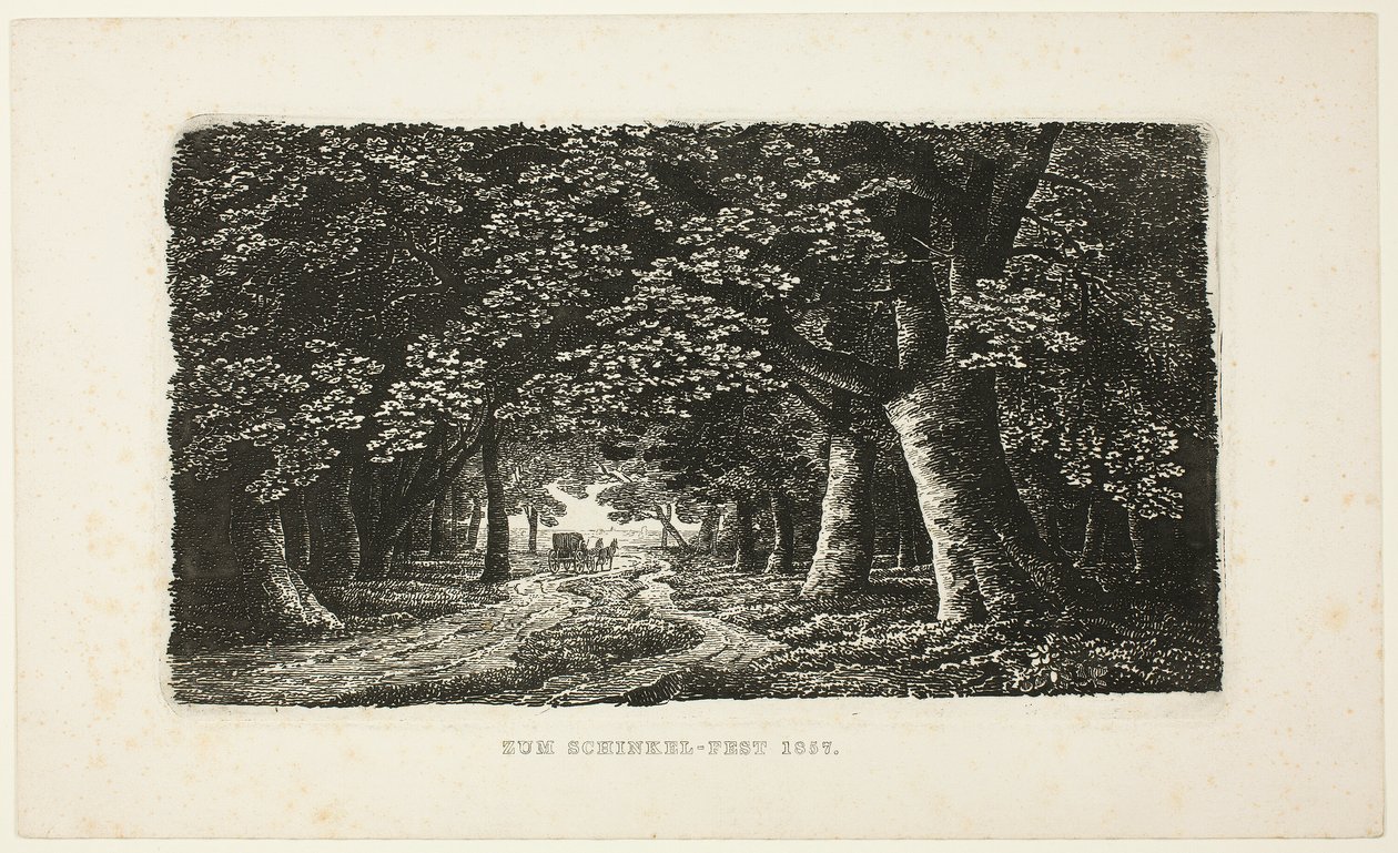 Skovsti med en træner af Karl Friedrich Schinkel
