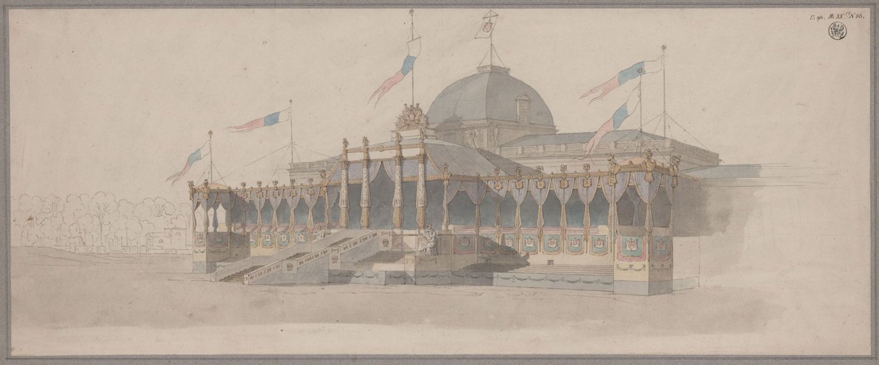 Telt til den højtidelige overrækkelse af legionsørnene på Marsfeldet i Paris den 5. december 1804 af Karl Friedrich Schinkel