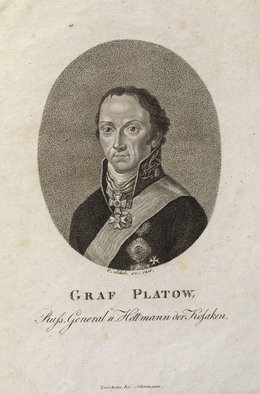 Portræt af grev Matvei Ivanovich Platov 1757-1818 af Karl Friedrich Schulz