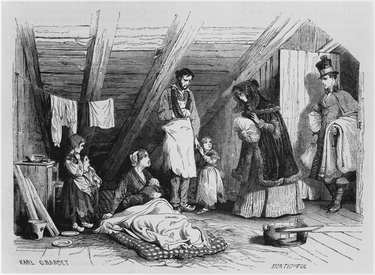Besøger de fattige, illustration fra 
