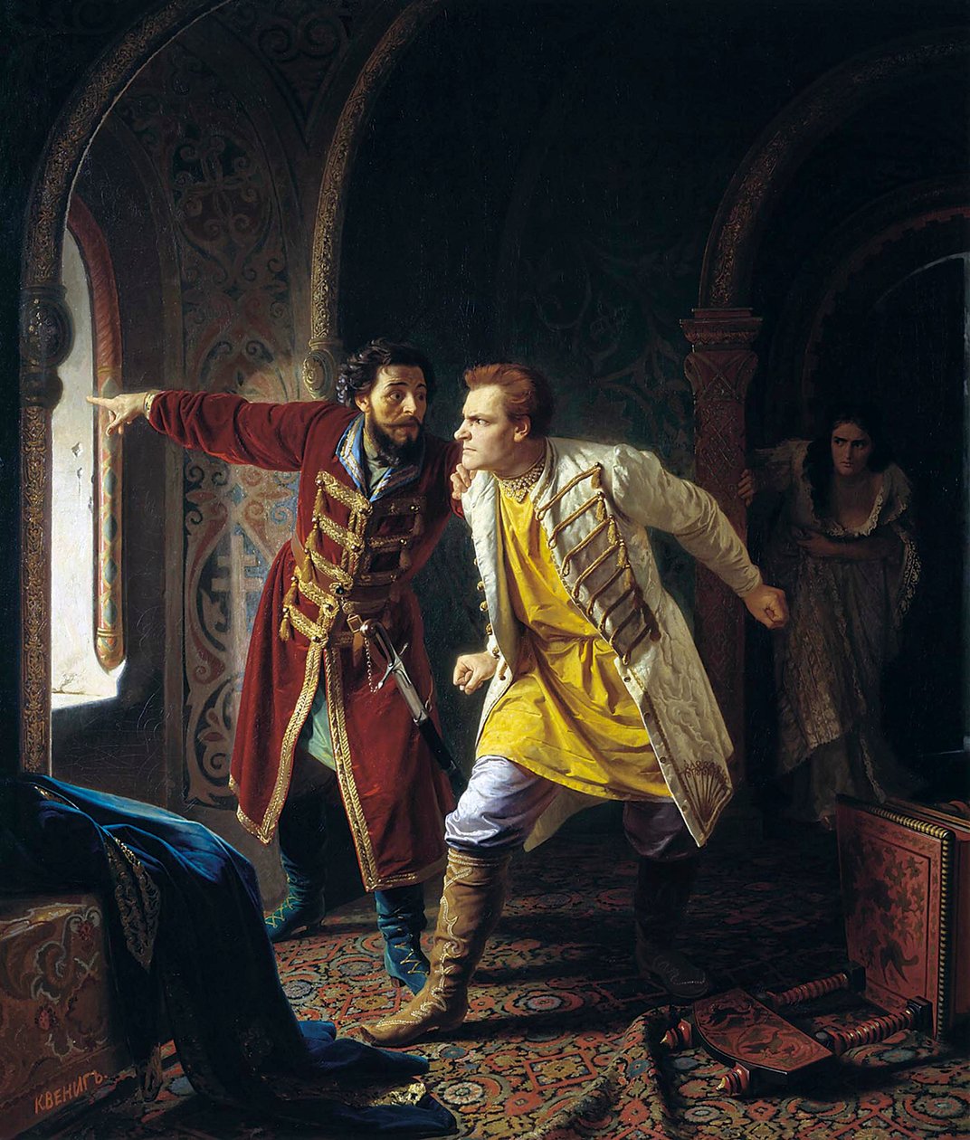 Last Minutes of False Dmitriy I, 1879 af Karl Gottlieb Wenig