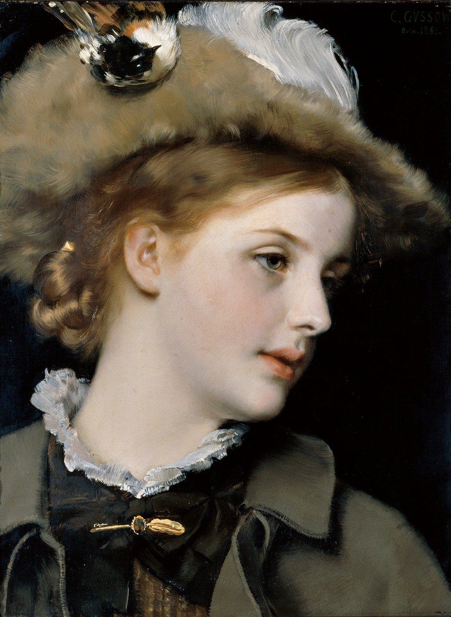portræt af en dame af Karl Gussow