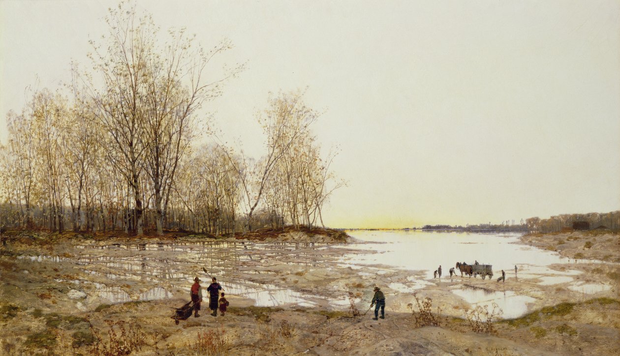 A Flooded Wooded Landscape, ca. 1875-80 (olie på lærred) af Karl Heffner