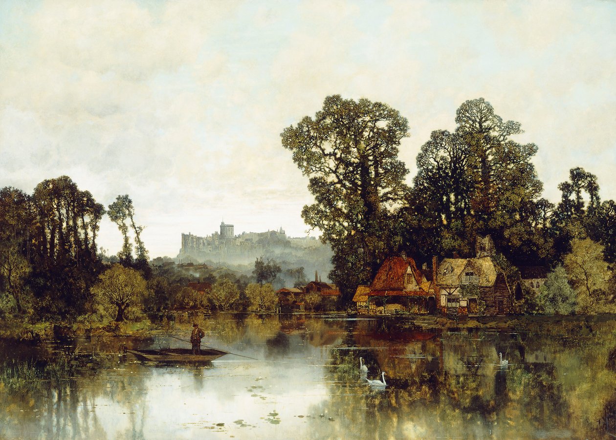 Themsen med udsigt over Windsor Castle, af Karl Heffner