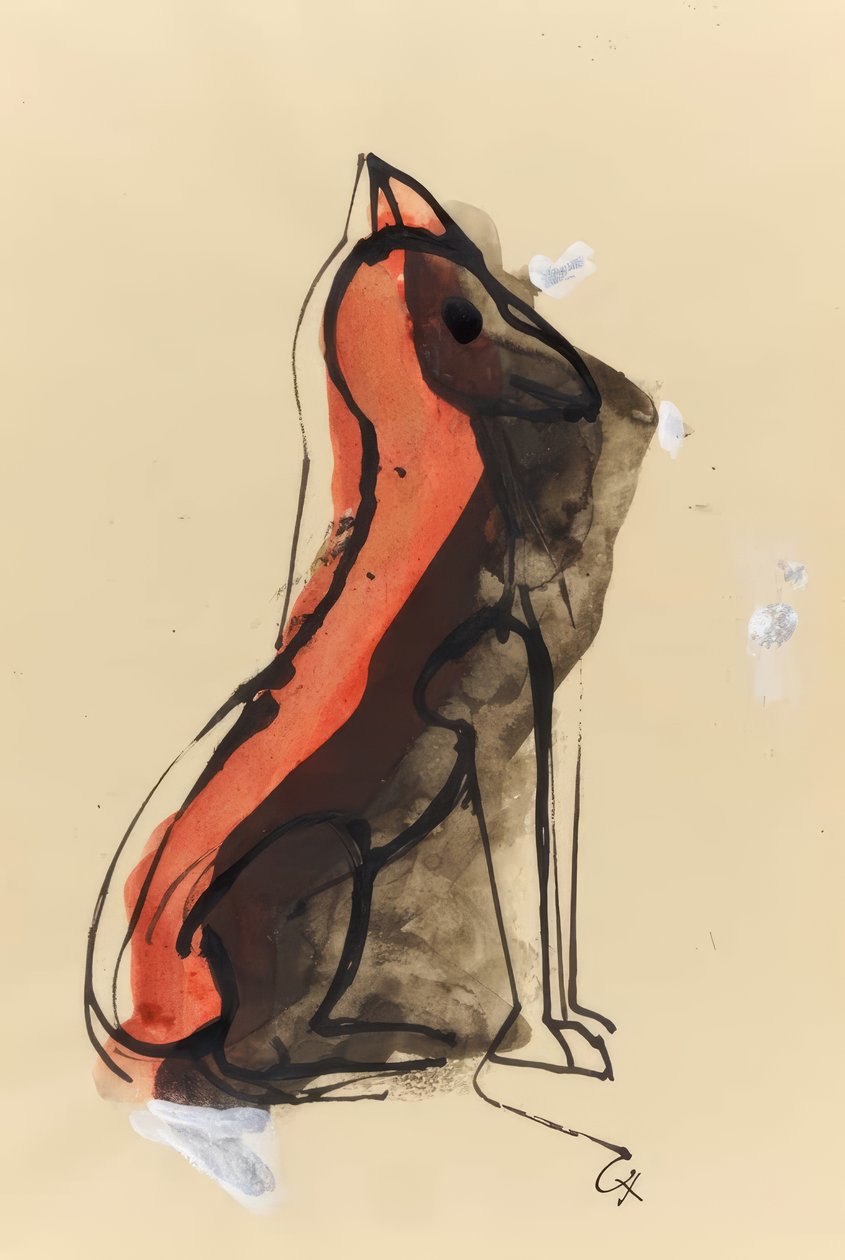 Fabelvæsen - rødt af Karl Hofer