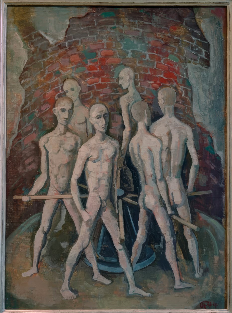 Fanger på cykel af Karl Hofer