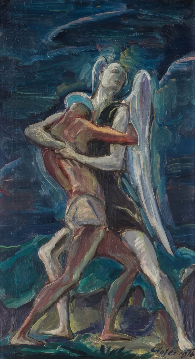 Jakob kæmper med englen af Karl Hofer