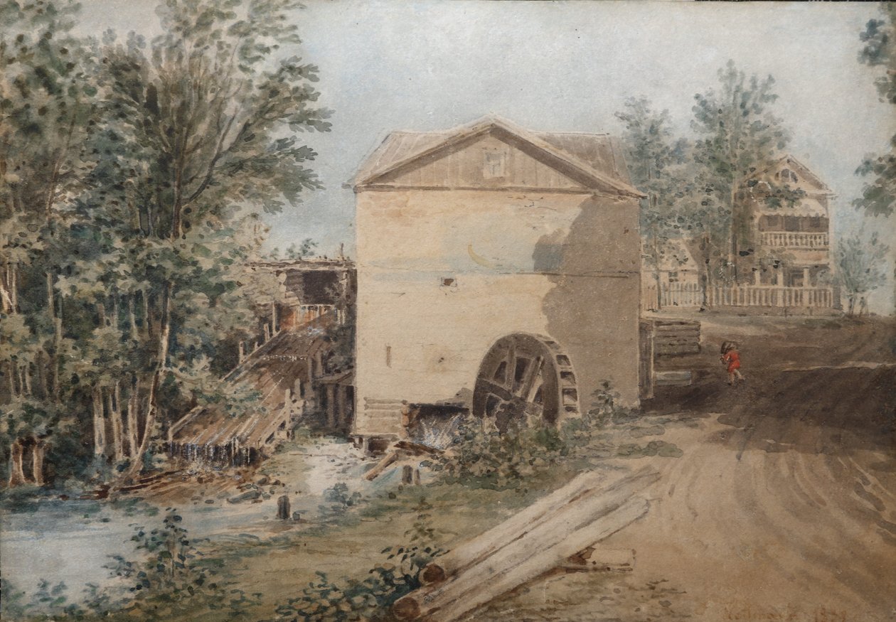 Polotnyany zavod, en familieejendom tilhørende Goncharov-familien, 1839. af Karl Ivanovich Kolmann