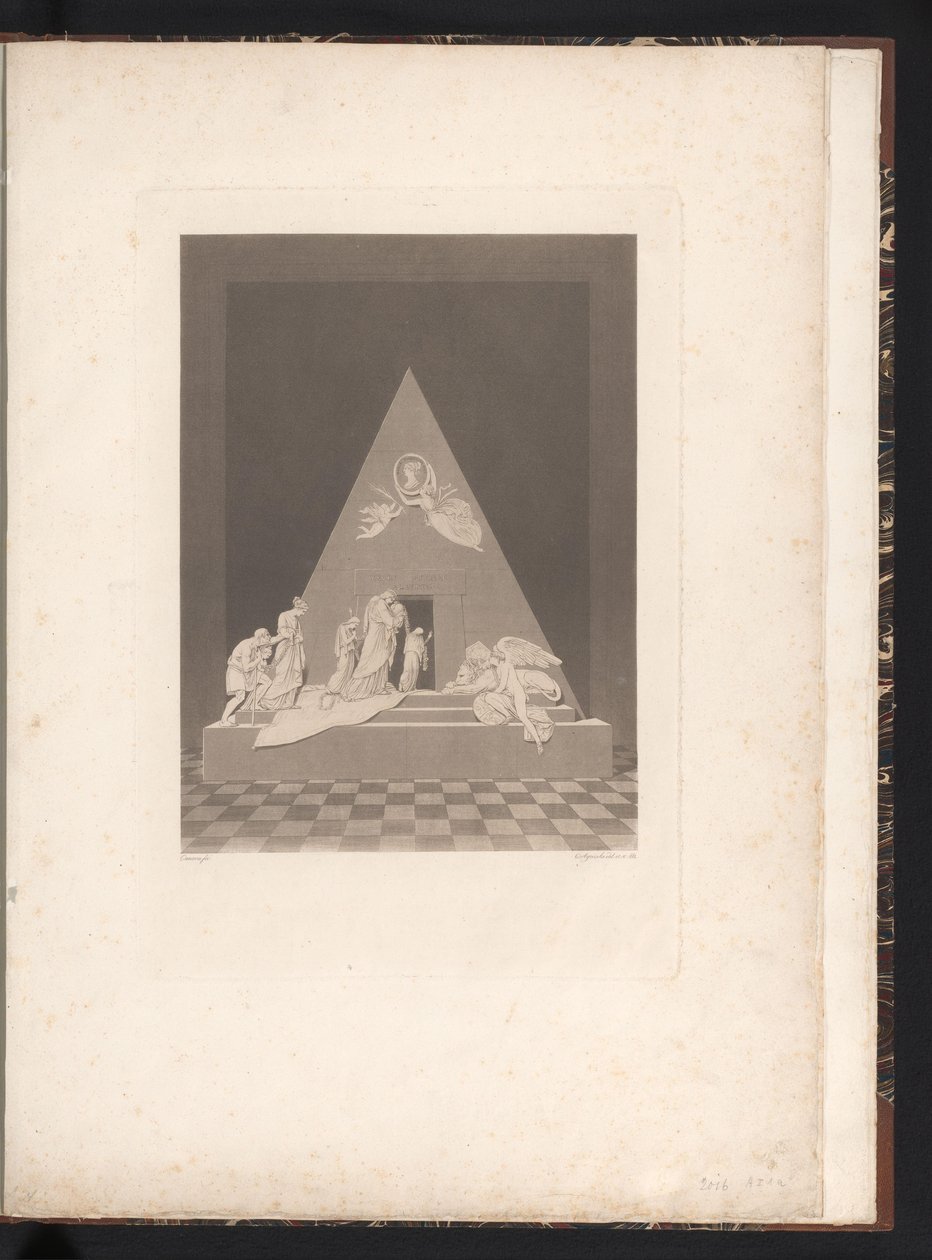 Forfra af begravelsesmonumentet Begravelsesmonument for Maria Christina, ærkehertuginde af Østrig, i Augustinerkirche i Wien (serietitel) af Karl Joseph Aloys Agricola