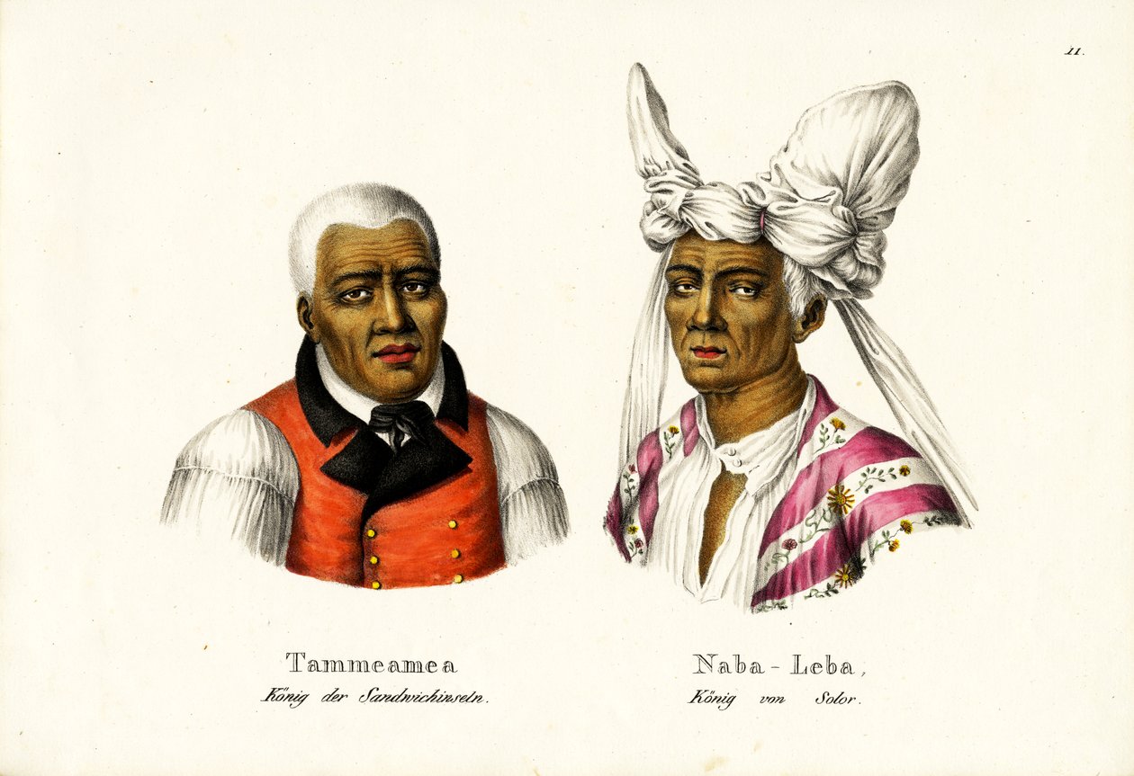 Tammeamea 1St. - Konge af Hawaii, 1824 af Karl Joseph Brodtmann