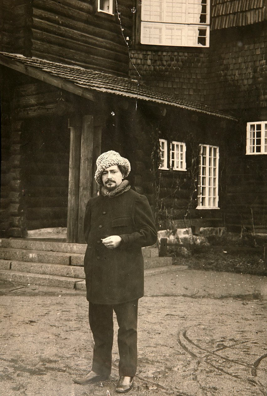Den russiske forfatter Leonid Andreyev i hans hus i Vammelsuu Serovo, begyndelsen af det 20. århundrede af Karl Karlovich Bulla