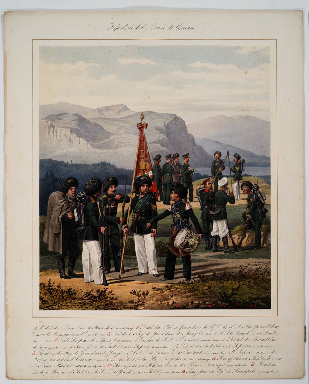 Infanteri af den russiske Kaukasus-hær, 1867 af Karl Karlovich Piratsky
