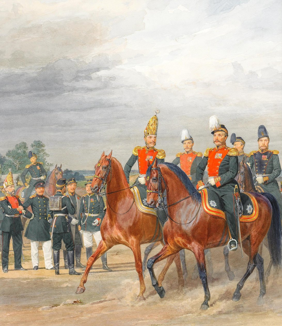 Officerer fra kavaleri beredne regiment af Karl Karlovich Piratsky