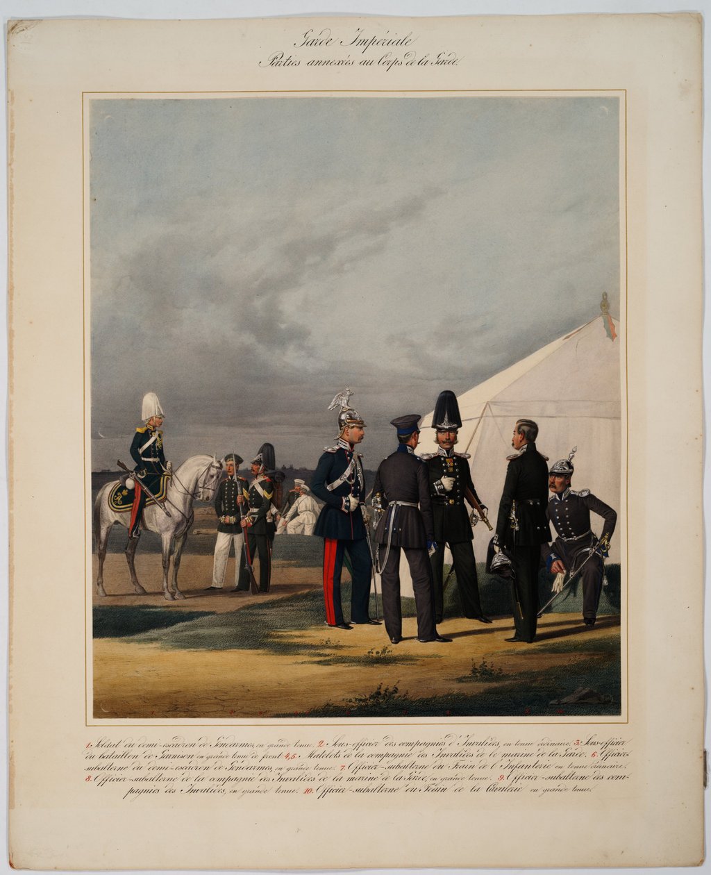 Pionerer, invalider og gendarmer fra det kejserlige gardekorps, 1867 af Karl Karlovich Piratsky
