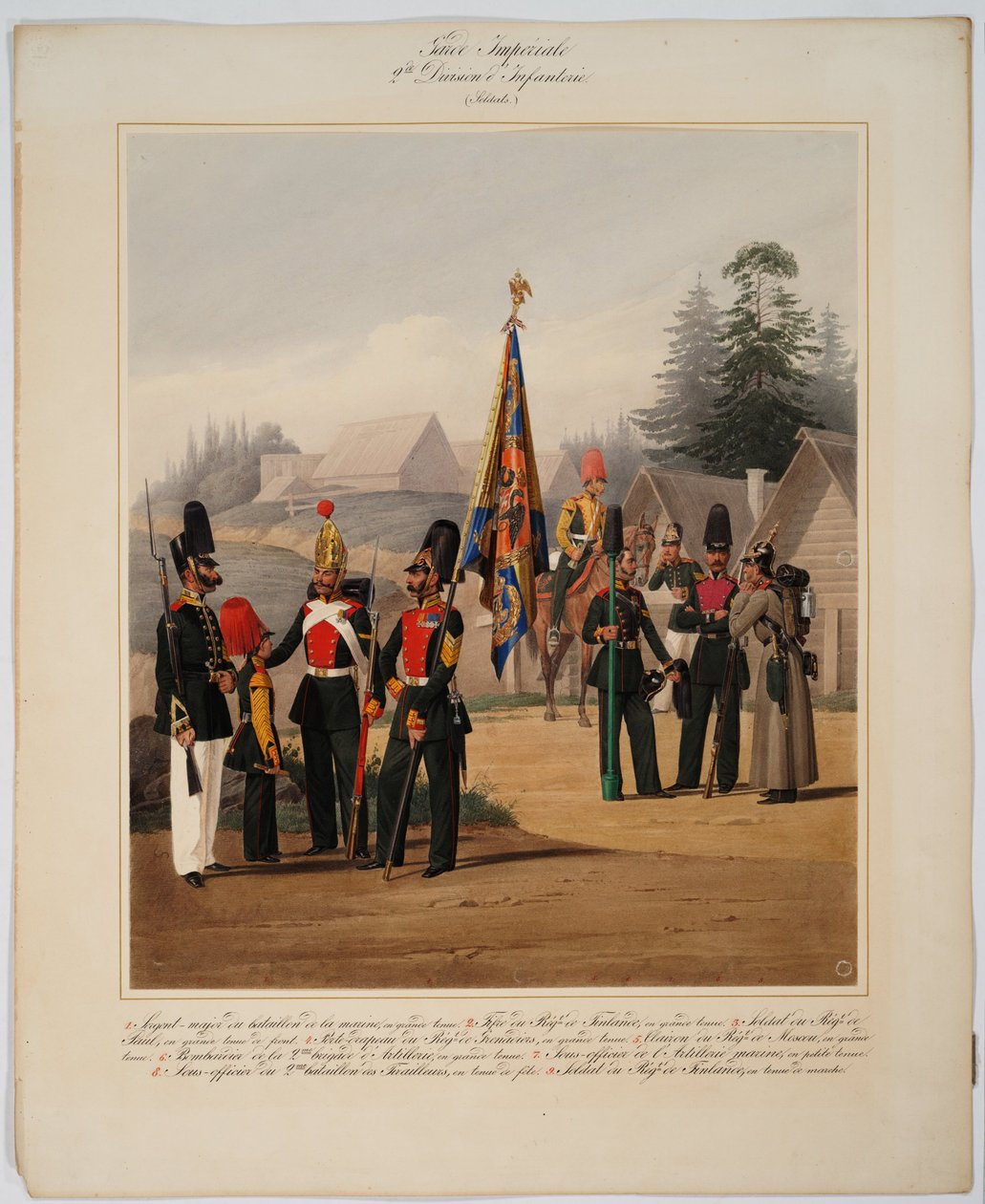 Soldater fra den 2. garde infanteridivision af den russiske kejserlige garde, 1867 af Karl Karlovich Piratsky