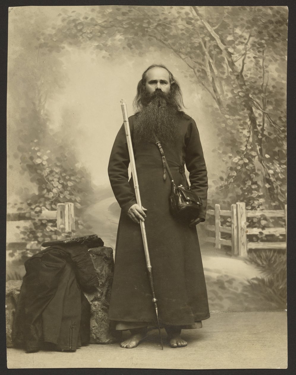 En barfodet hellig vandrer, Vasilii (hans navn) af Karl Karlovitz Bulla