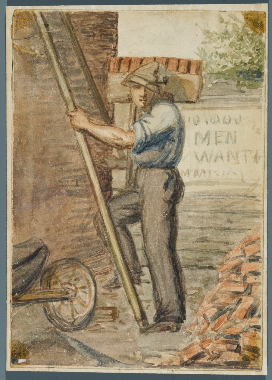 Brick Layer, 1864 (wc over sort medieundertegning) af Karl L.H. Mueller