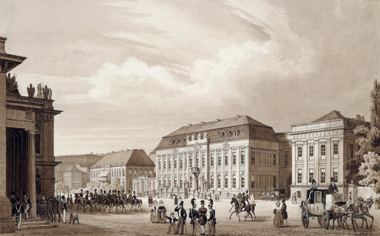 Unter Den Linden, Berlin, ca. 1840 (akvarel) af Karl Loeillot de Mars