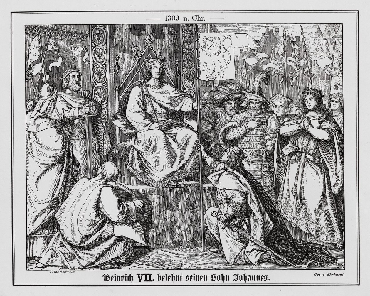 Kong Henrik VII af Tyskland tilbagekalder sin søn, Johannes af Bøhmen af Karl Ludwig Adolf Ehrhardt