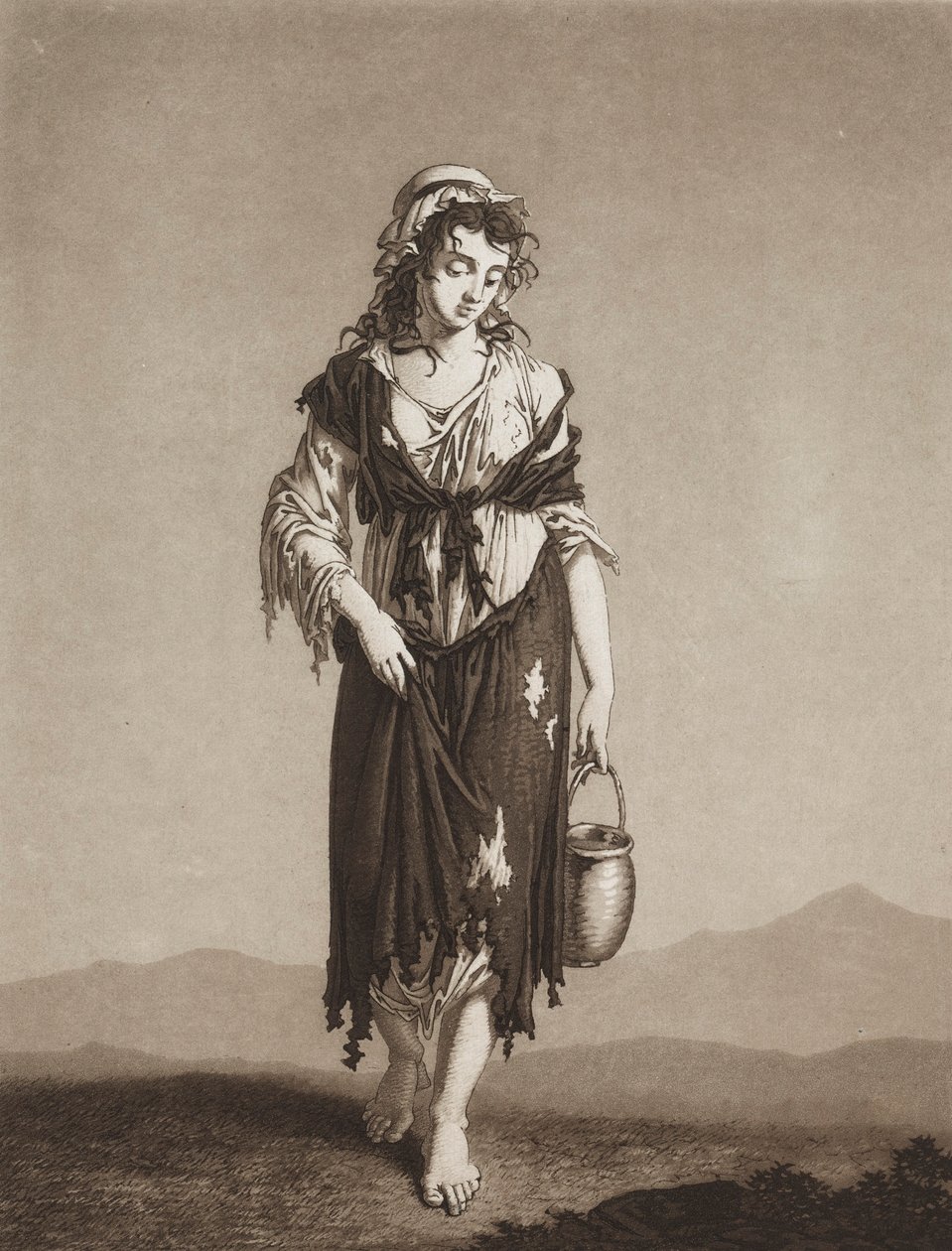 De unge tiggere, ca. 1800. af Karl Ludwig Bernhard Buchhorn