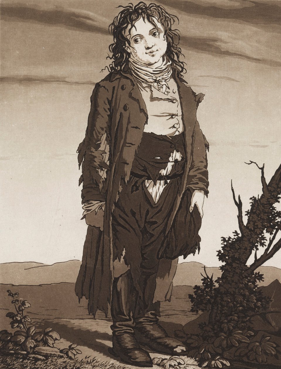 De unge tiggere, ca. 1800. af Karl Ludwig Bernhard Buchhorn