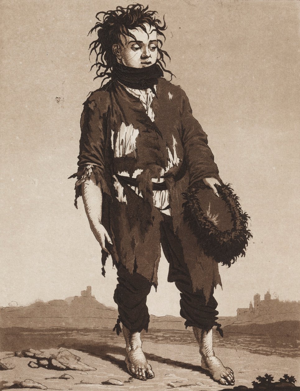 De unge tiggere, ca. 1800. af Karl Ludwig Bernhard Buchhorn