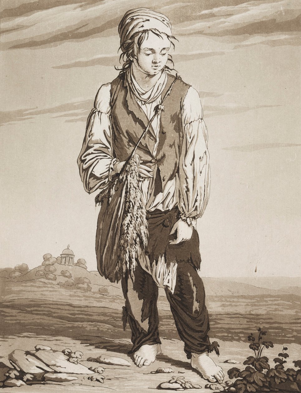 De unge tiggere, ca. 1800. af Karl Ludwig Bernhard Buchhorn