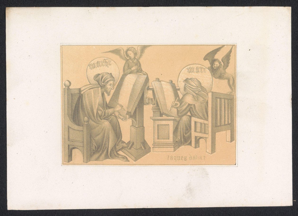 Evangelisterne Matteus og Marcus Design og studier af en hollandsk mester fra det 15. århundrede. Århundrede. Baseret på originalerne opbevaret på Det Kongelige Bibliotek i Berlin (serietitel) af Karl Palzow