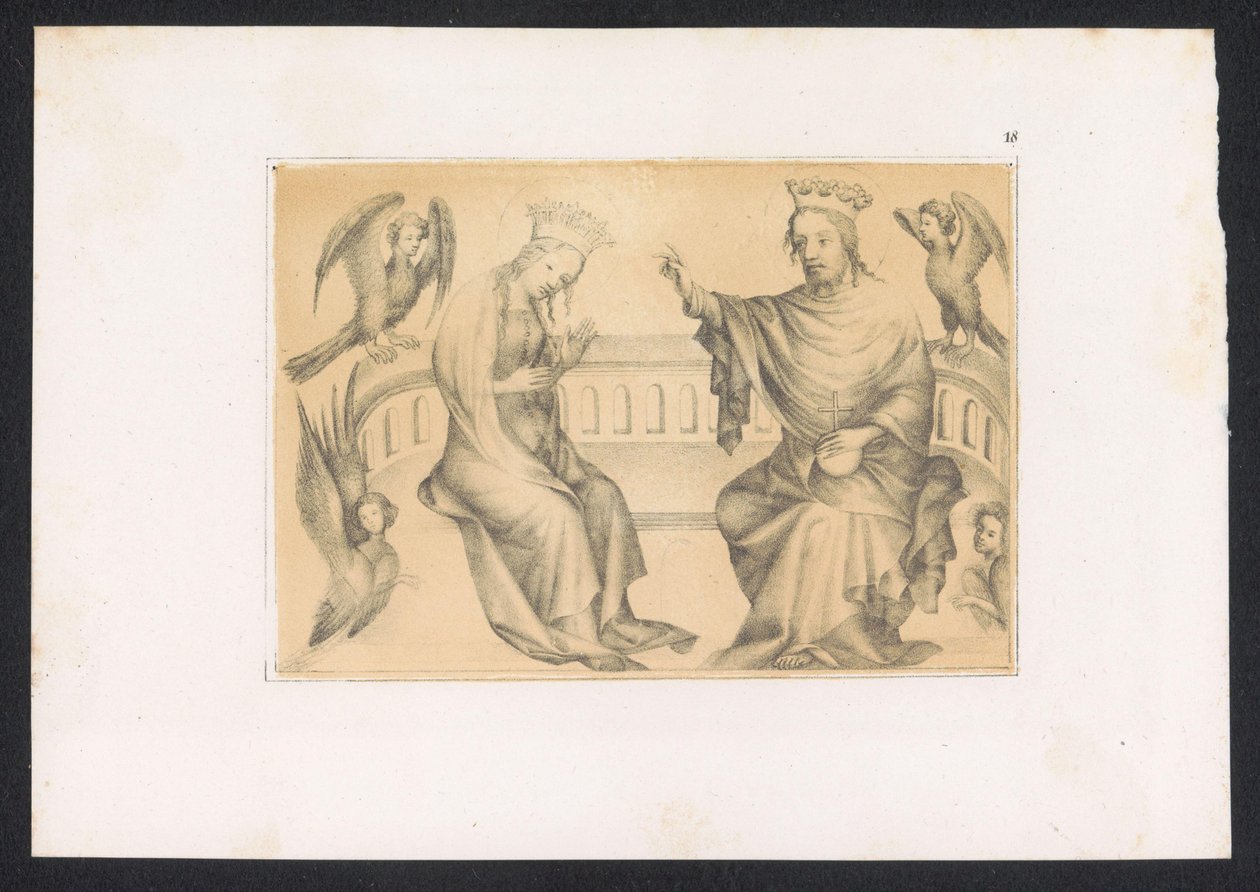 Kroning van Maria Design og studier af en hollandsk mester fra det 15. århundrede. Århundrede. Baseret på originalerne opbevaret på Det Kongelige Bibliotek i Berlin (serietitel) af Karl Palzow