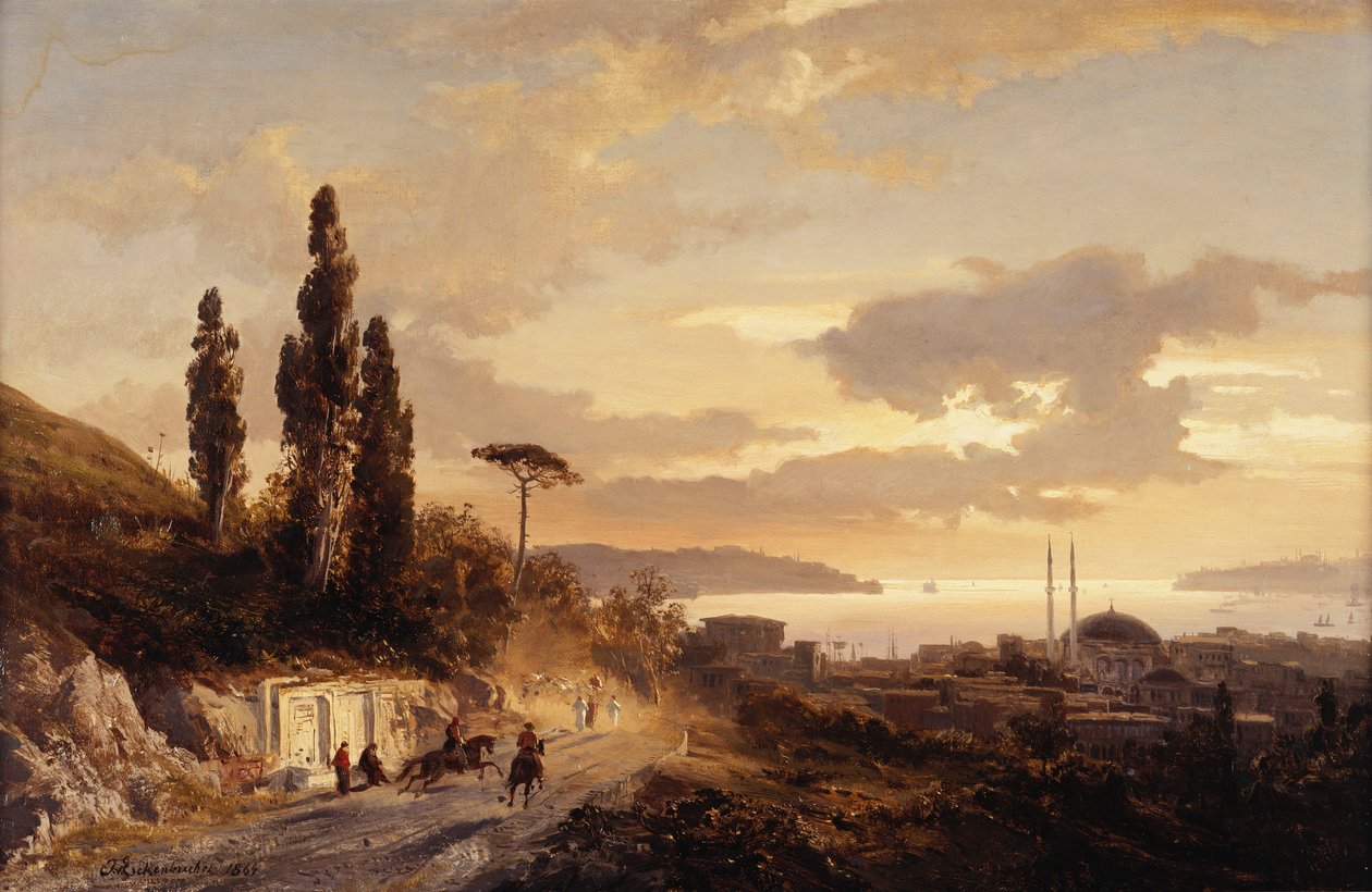 En udsigt over Konstantinopel og Bosporus fra den asiatiske side, 1864 af Karl Paul Themistocles von Eckenbrecher