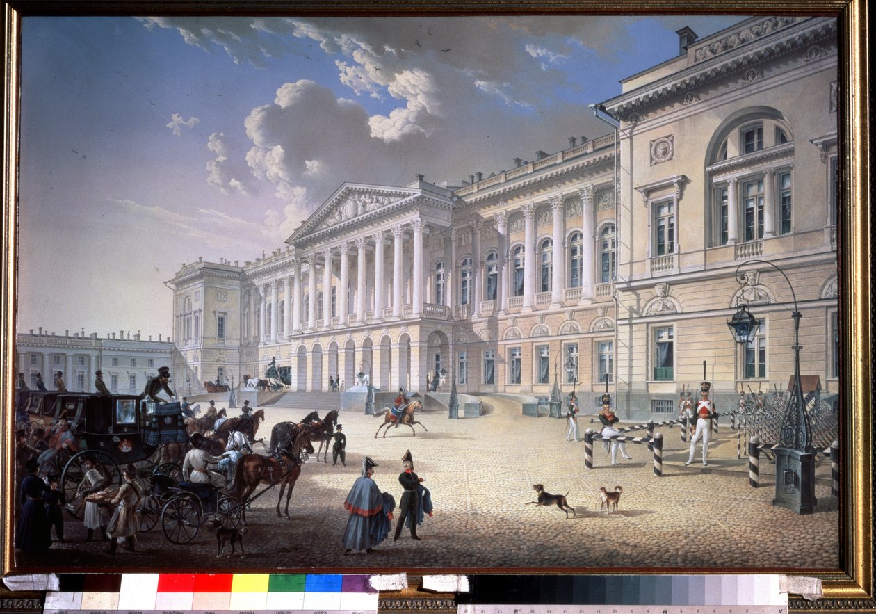 Det gamle Michel-palads i Sankt Petersborg (Det gamle Michel-palads i Sankt Petersborg). Maleri af Karl Petrovich Beggrov (1799-1875). Gouache på papir af Karl Pavlovich Beggrov
