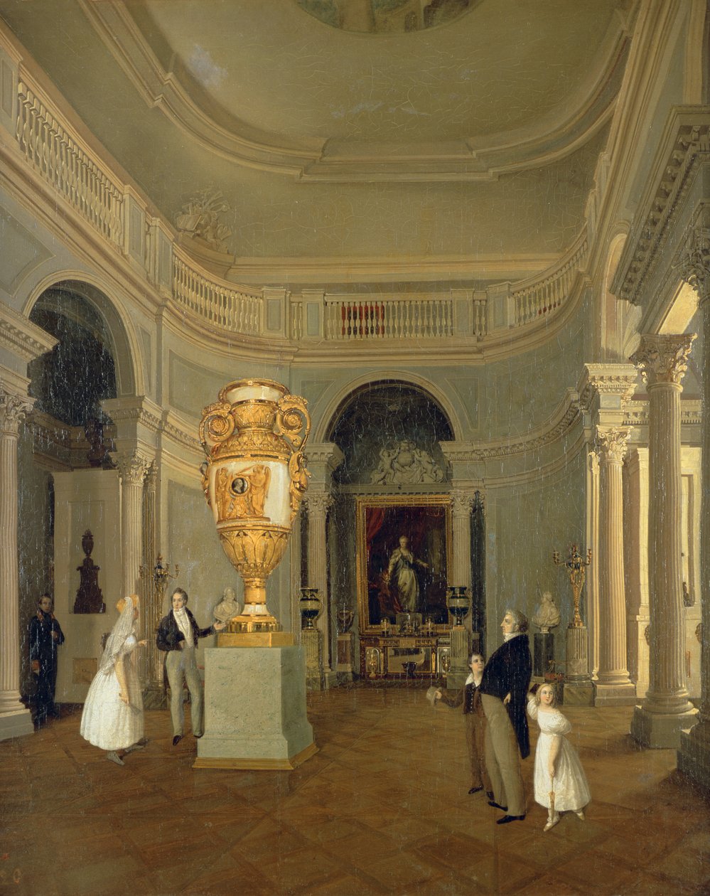 Den ovale sal i den gamle eremitage, Skt. Petersborg af Karl Pavlovich Beggrov