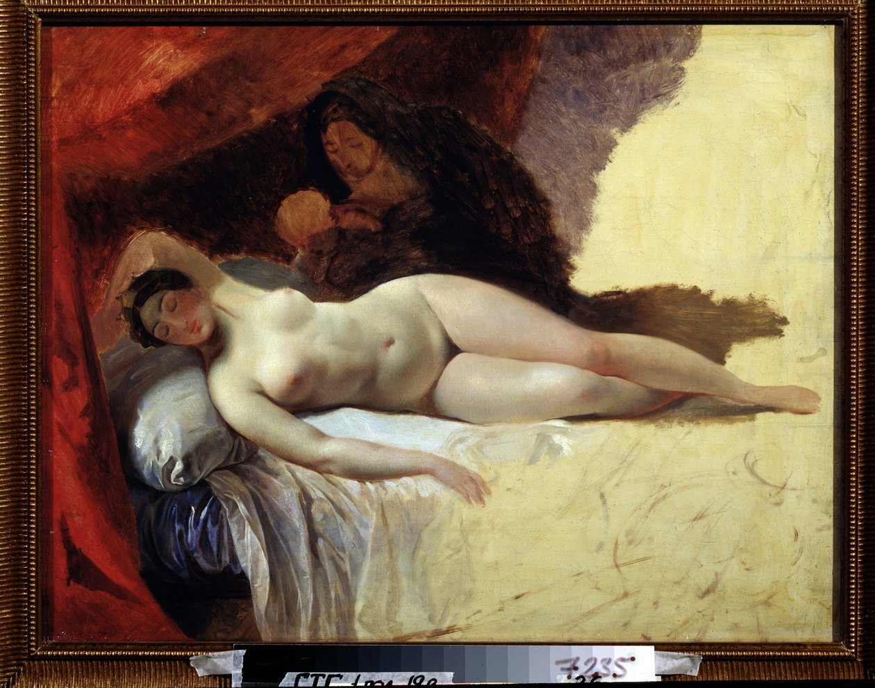 ""Sleeping Juno"" eller ""Begyndelsen af ​​Mælkevejen"" Maleri af Karl Briullov (Bryullov) (1799-1852) 1839-1845 Stats Tretyakov Gallery, Moskva af Karl Pavlovich Bryullov