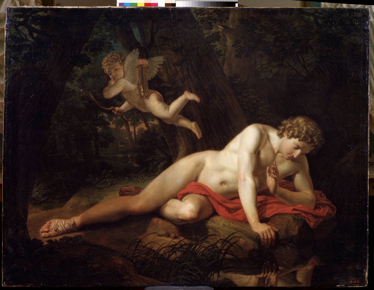 ""Narcissus"" Maleri af Karl Pavlovich Briullov (Bryullov) (1799-1852) 1819 State Russian Museum, Sankt Petersborg af Karl Pavlovich Bryullov