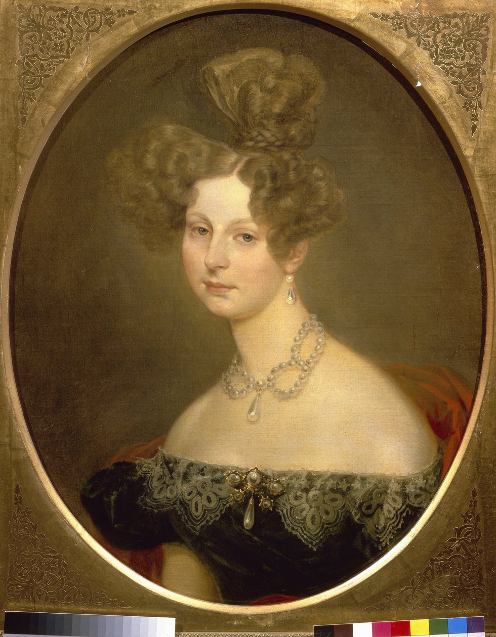 Portræt af prinsesse Frederique Charlotte Marie af Württemberg (1807-1873), storhertuginde Helene af Rusland. (Portræt af Friederike Charlotte Marie af Württemberg, storhertuginde Pavlovna af Rusland). Maleri af Karl Pavlovich Briullov (Bryullov) (179 af Karl Pavlovich Bryullov