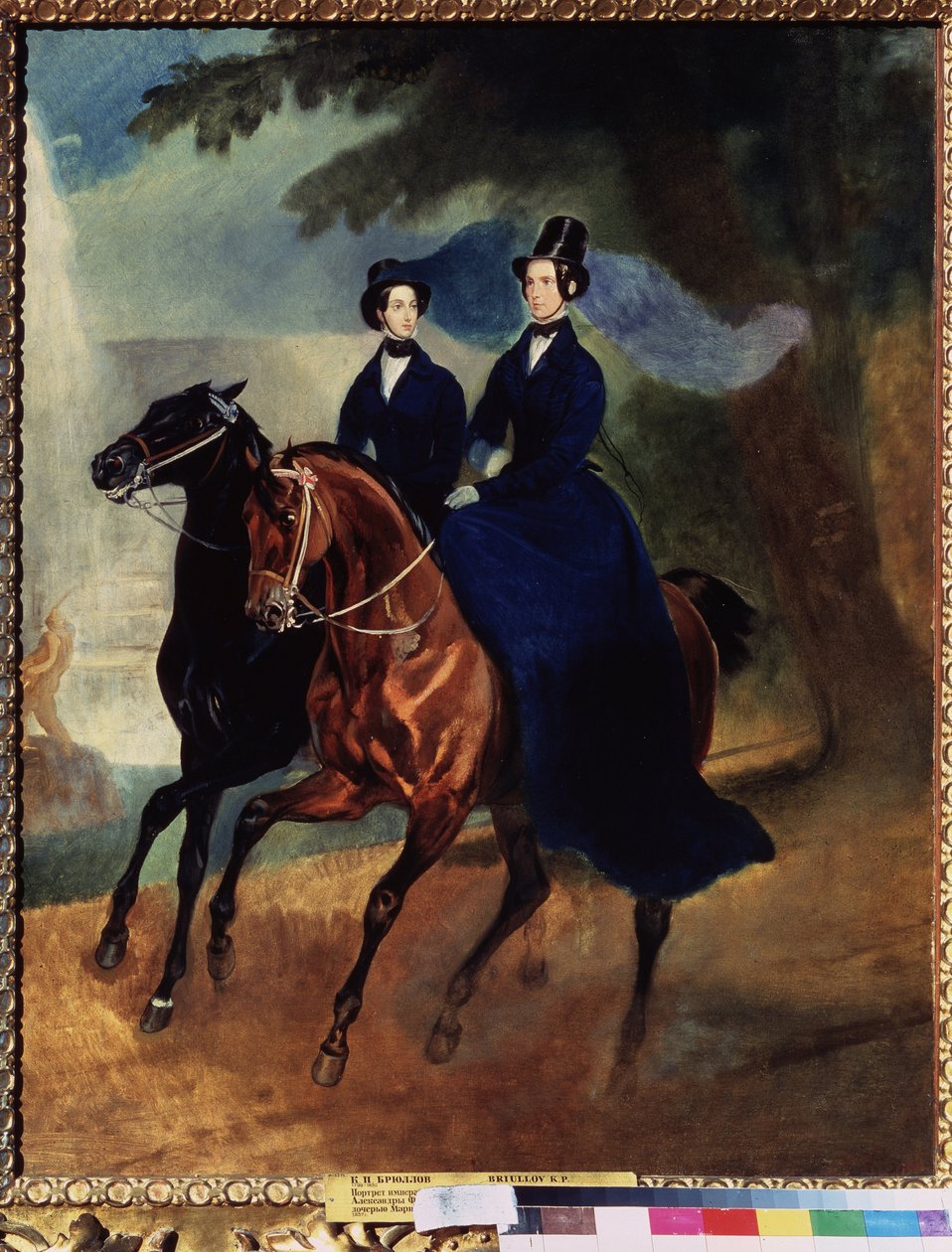 Portræt af kejserinde Alexandra Fodorovna (1798-1860) med sin datter (Portræt af kejserinde Alexandra Fyodorovna, med sin datter) Maleri af Karl Pavlovich Briullov (Bryullov) (1799-1852) - Olie på lærred af Karl Pavlovich Bryullov