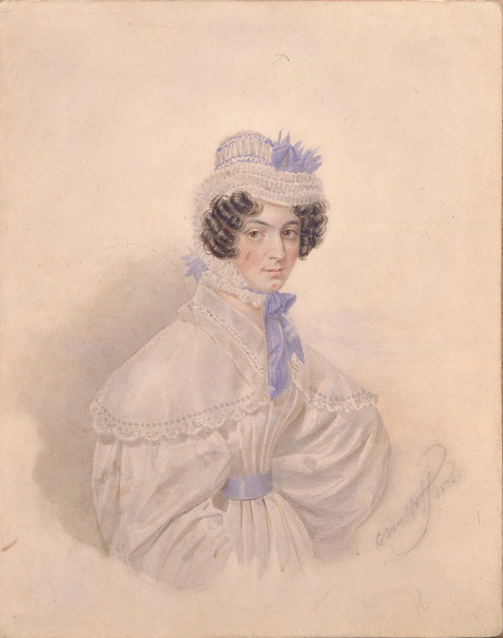 Portræt af Anna Borisovna Bakunina 1802-1835, 1835 af Karl Pavlovich Bryullov