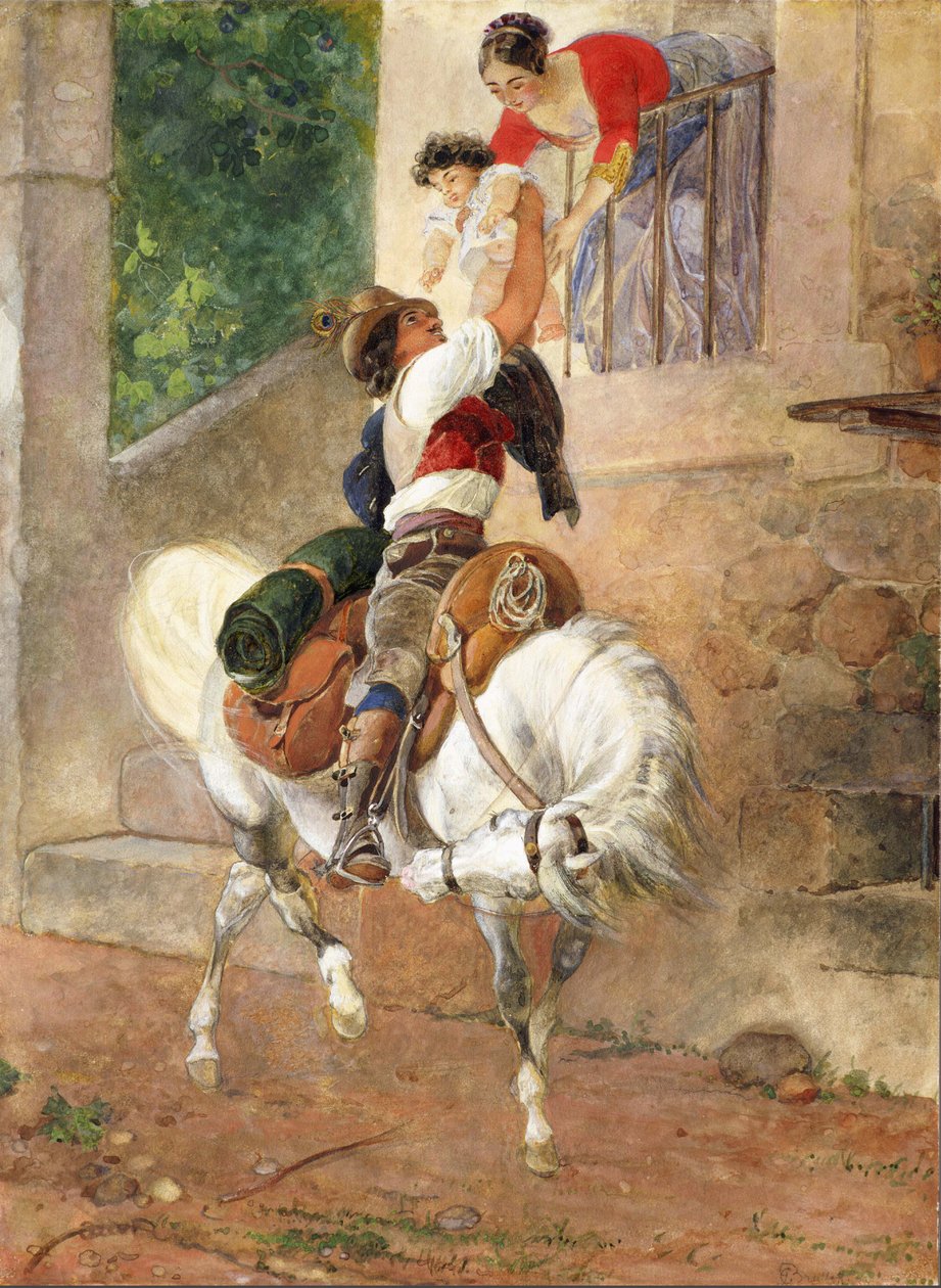Hjemkomsten af en romersk hyrde, 1851-1852. af Karl Pavlovich Bryullov