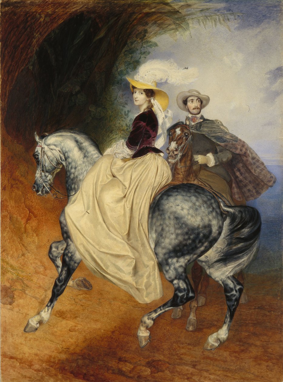 Rytterne. Portræt af Eugeny og Emily Mussard, 1849 af Karl Pavlovich Bryullov