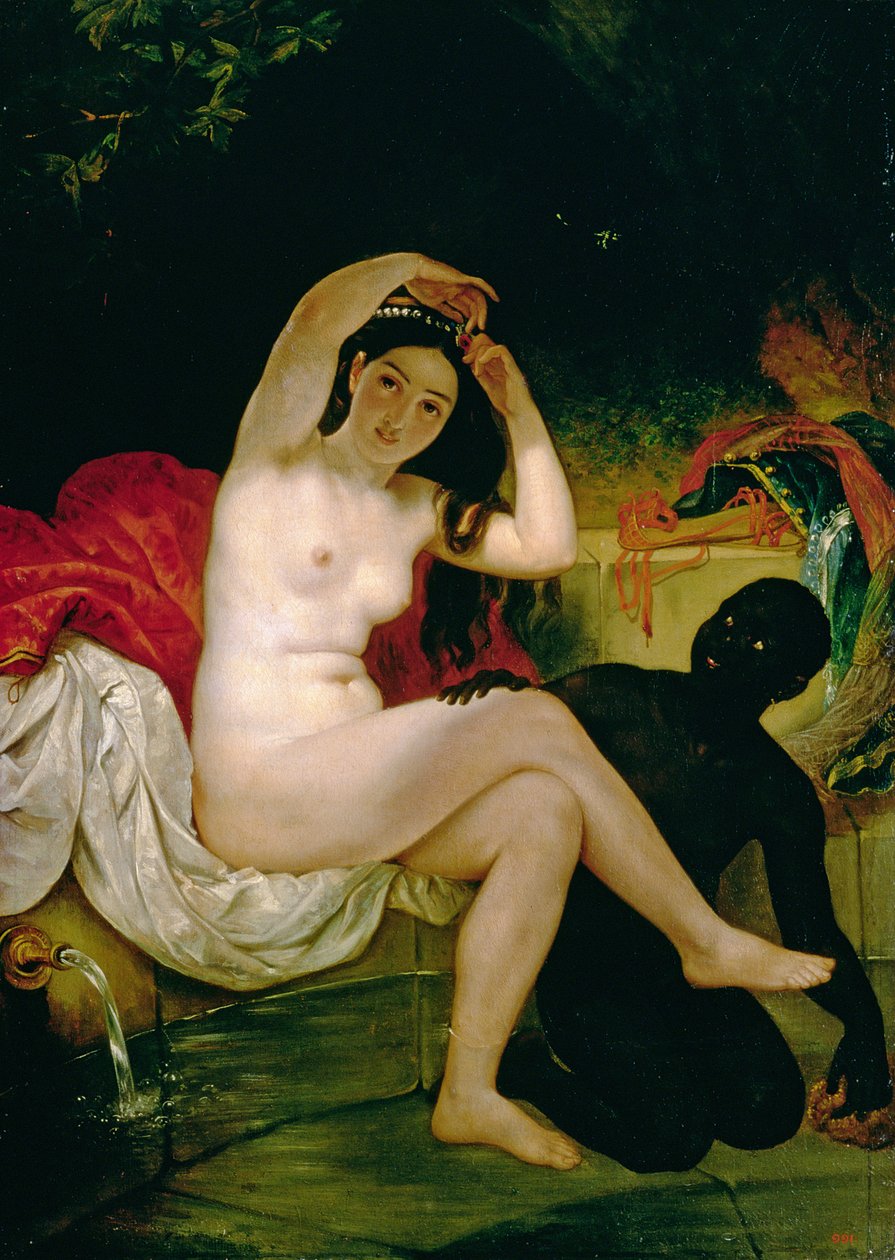 Virsavia, eller badende med en negerslave (olie på lærred) af Karl Pavlovich Bryullov