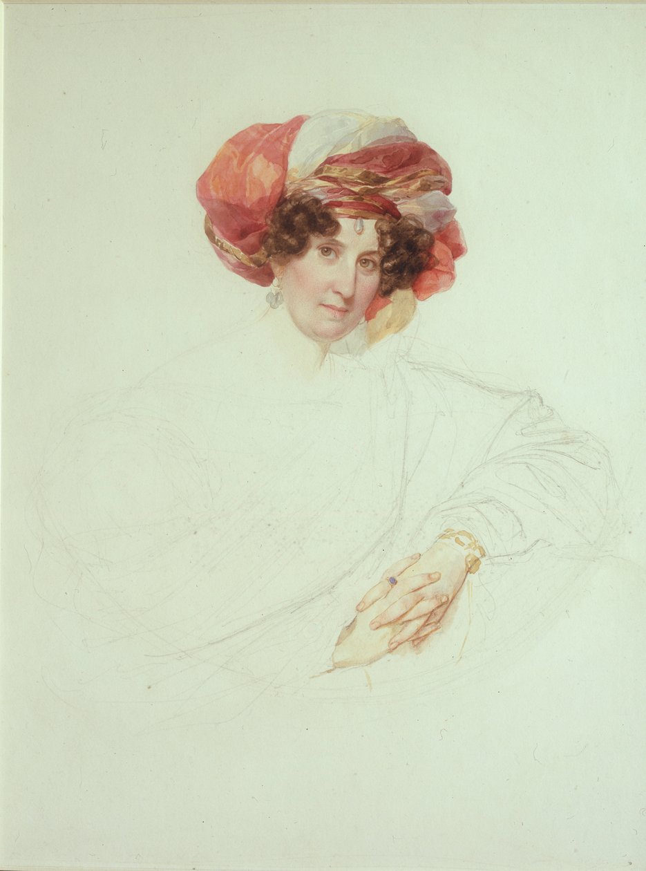 Kvinde i turban. Portræt af grevinde Maria Grigoryevna Razumovskaya 1772-1865, født Vyazemskaya, 1827-1830 af Karl Pavlovich Bryullov