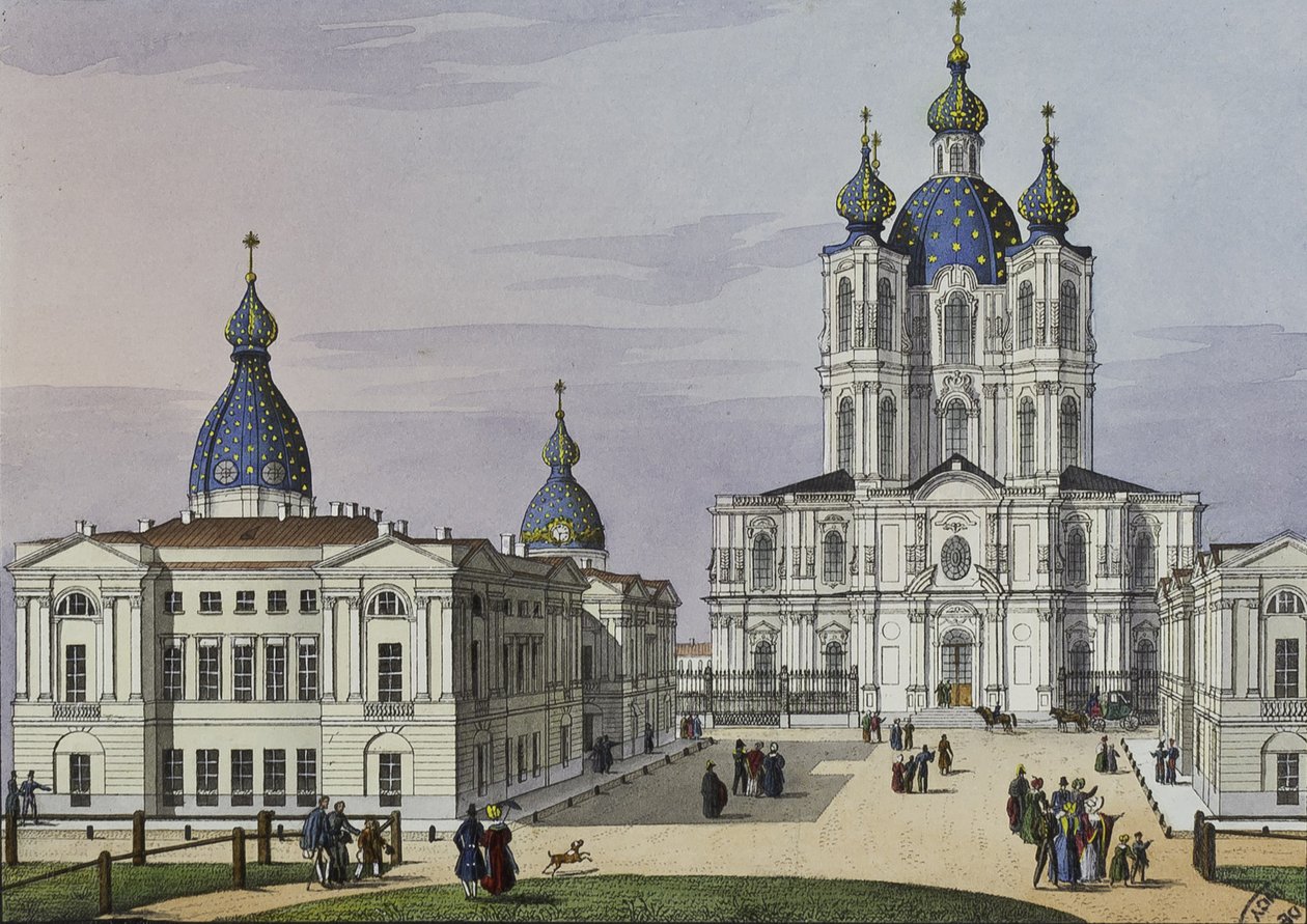 Opstandelsesklosteret Smolnyj i St. Petersborg, første halvdel af det 19. århundrede. af Karl Petrovich Beggrov
