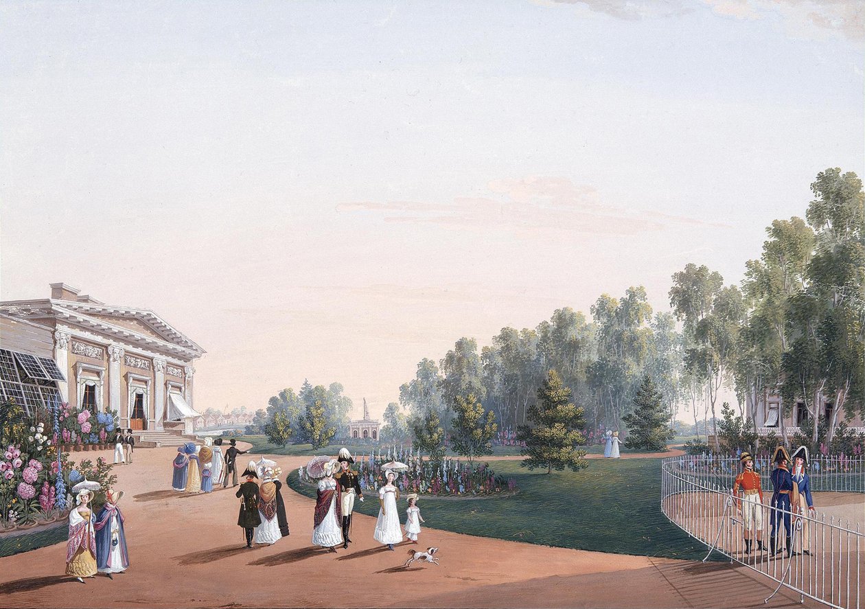 Udsigten over parken nær Yelagin-paladset, 1823 af Karl Petrovich Beggrov