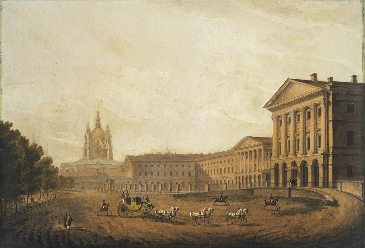 Udsigt over Smolny Institute for Noble Maidens i Sankt Petersborg, midten af 1820