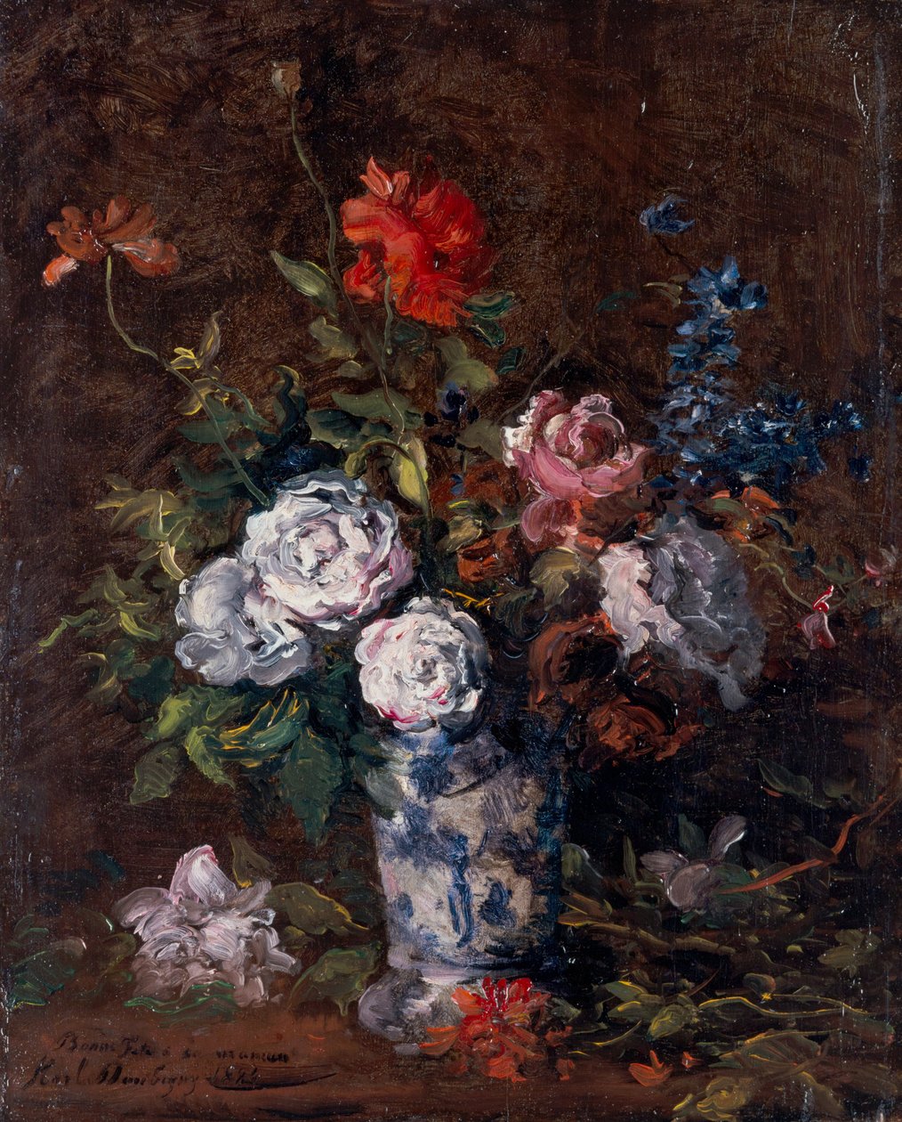 Kukkakimppu af Karl Pierre Daubigny