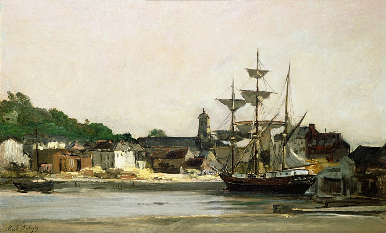 Havnen i Honfleur af Karl Pierre Daubigny