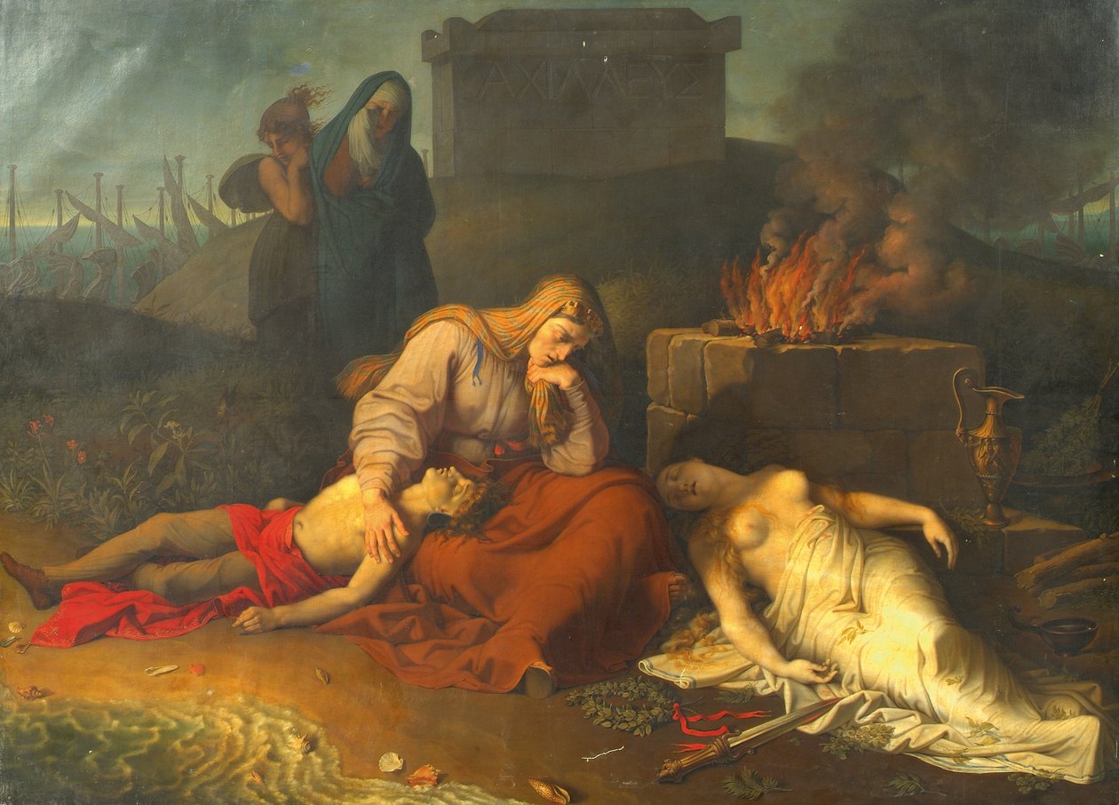 Hecabe med ligene af hendes børn Polyxena og Polydoros ved Achilleus